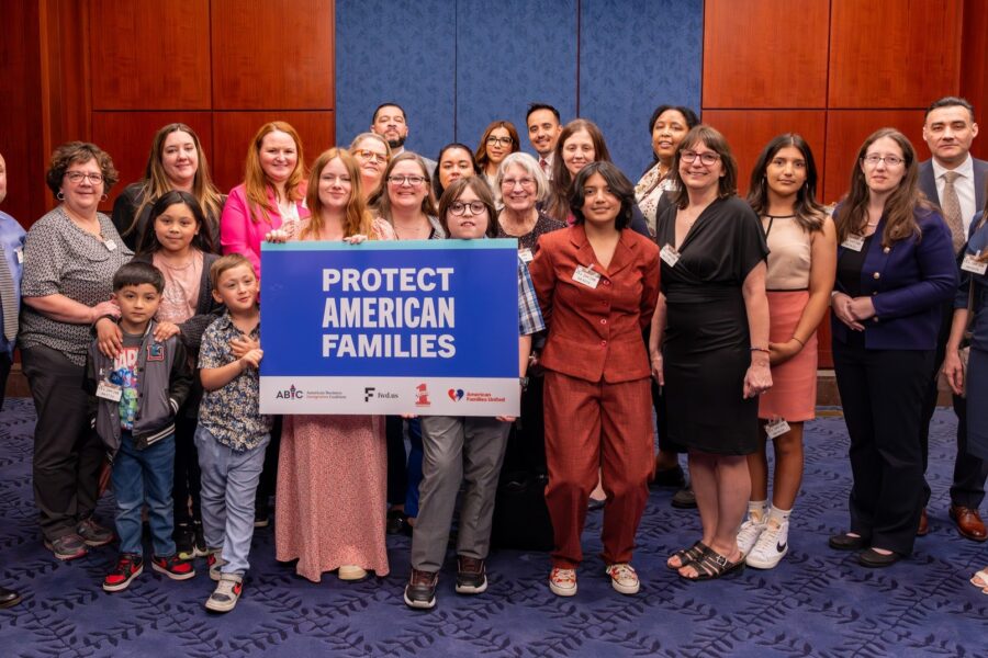 This image is the speakers and their families at American Families United.